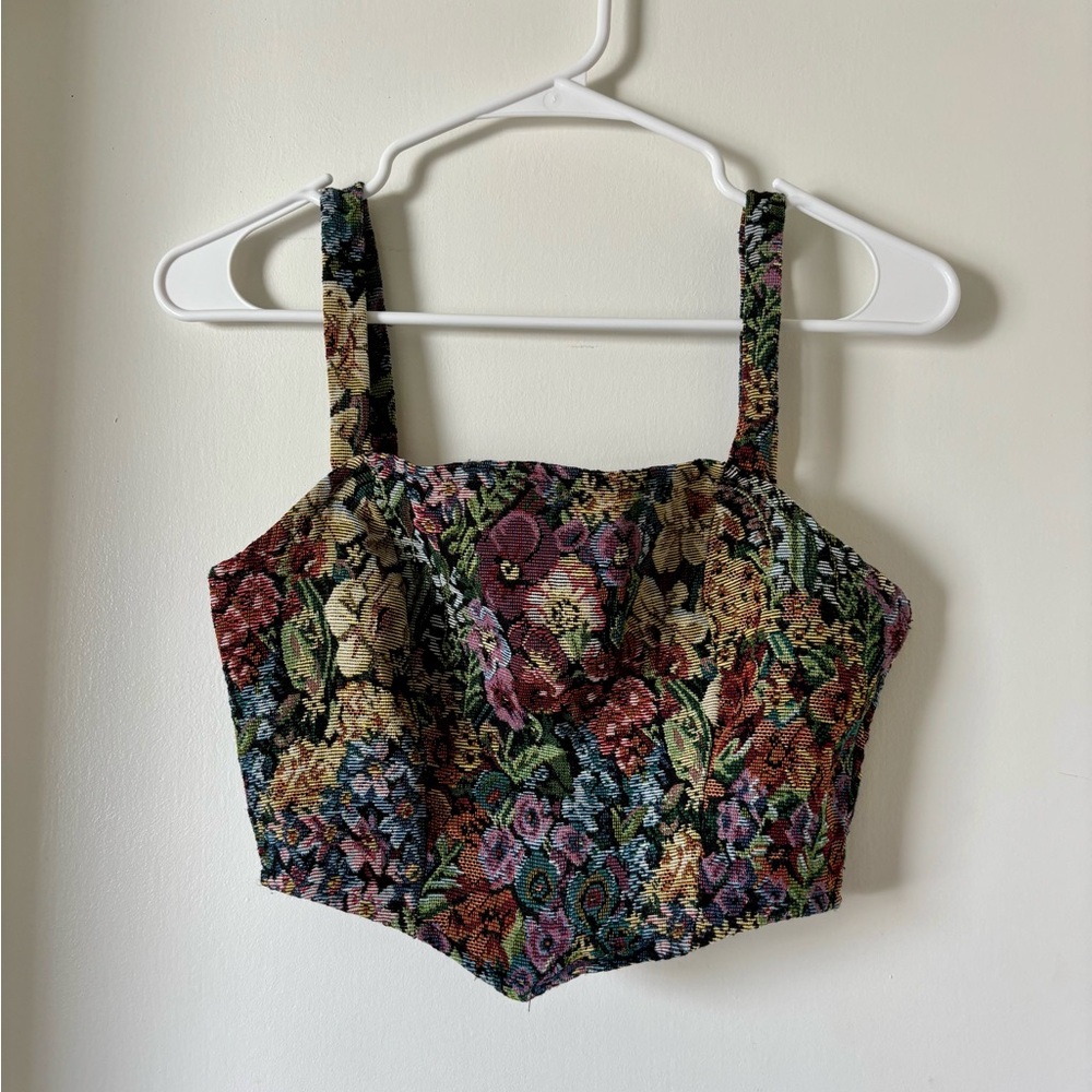 Brand New Floral Tapestry Crop Top